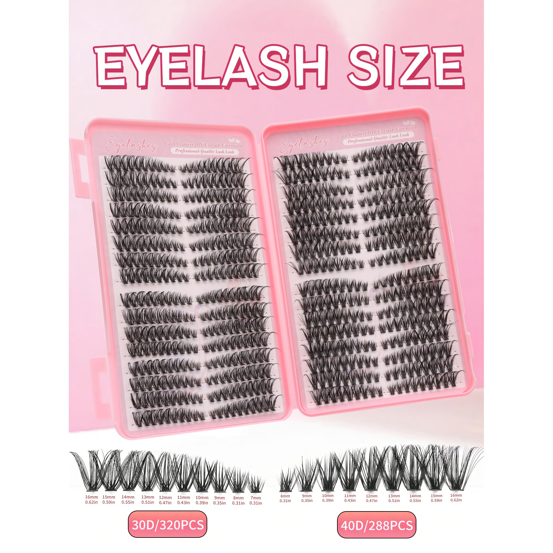 Image of 608pcs Eyelash Clusters D 608pcs Individual Lash Bundles 30d+40d 7-16mm New Eyelashes 1 Strip Makeup Needs Lash Bundles Natural & Ultra-thick & Smart & & Reusable Single Eyelash