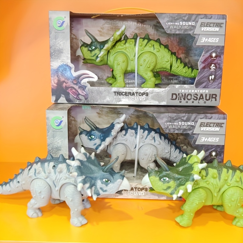 Electric Moving Triceratops Dinosaur Toy with Sound Effects