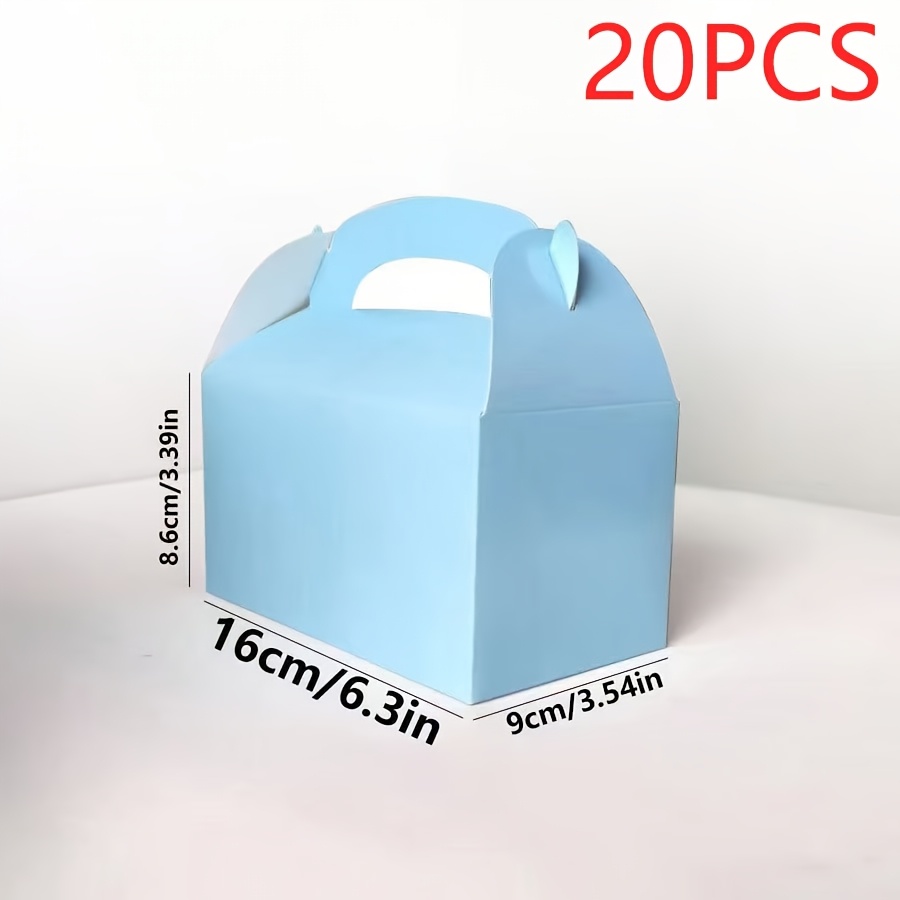 TEMU 10/20pcs Cajas de Regalo para Empaquetado, Cajas Portátiles Azul para Recuerdos de , Cajas de Papel de Color Sólido, Adecuadas para Navidad,