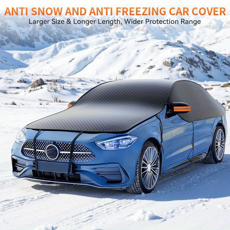 Housse de pare-brise universelle pour voiture avec sangles de fixation - Tissu Oxford à couverture complète, protection tous temps, rangement compact, idéale pour la plupart des voitures