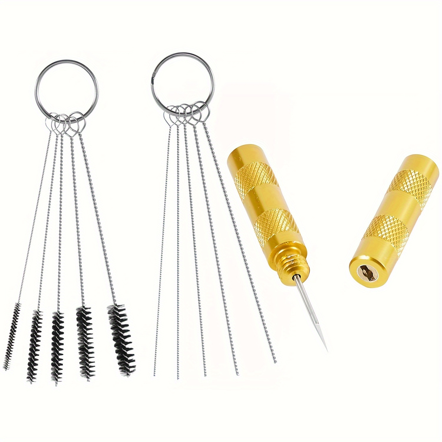 Image of 11pcs/set Airbrush Spray Cleaning Repair Tool Kit, Airbrush Cleaning Kit, Stainless Steel Needle Brush Set, Includes 5pcs Cleaning Needles, 5pcs Cleaning Brushes And Needle
