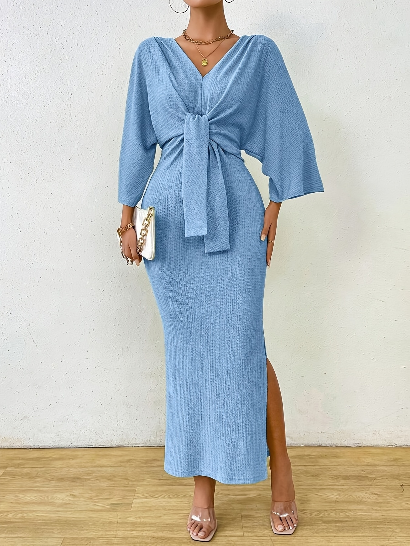 house of blues vegas dress code Santorini Linen Front Twist Dress main image 0