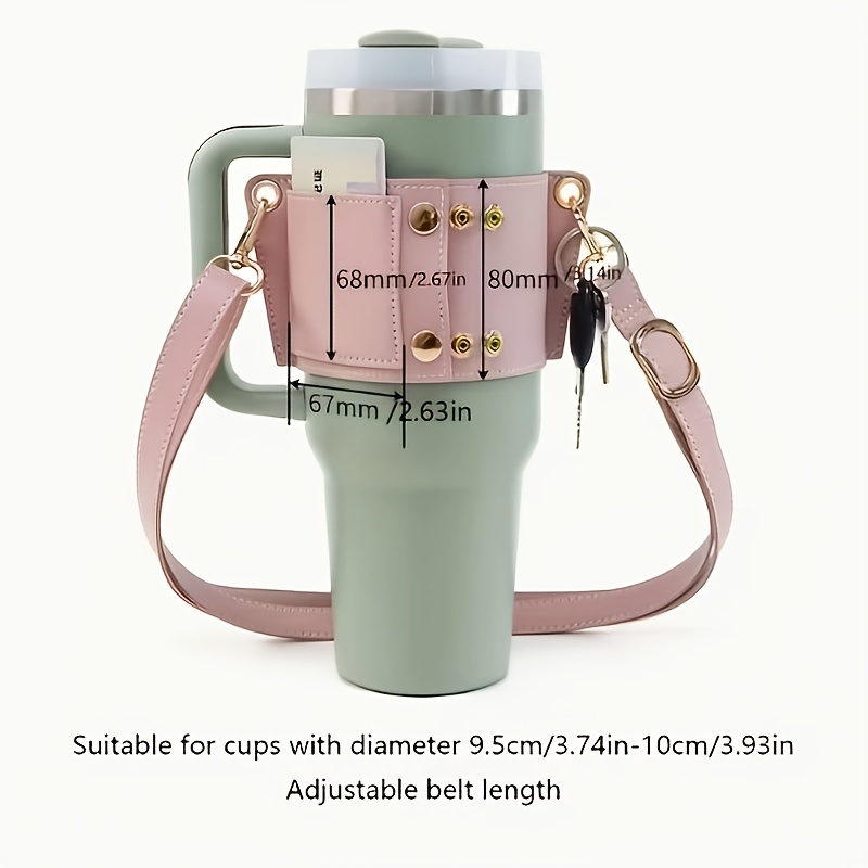 adjustable cup sleeve compatible for 40oz insulated tumblers with coin purse lanyard holder hands free carry for holder for commuting outdoor travel gym suitable for tumbler