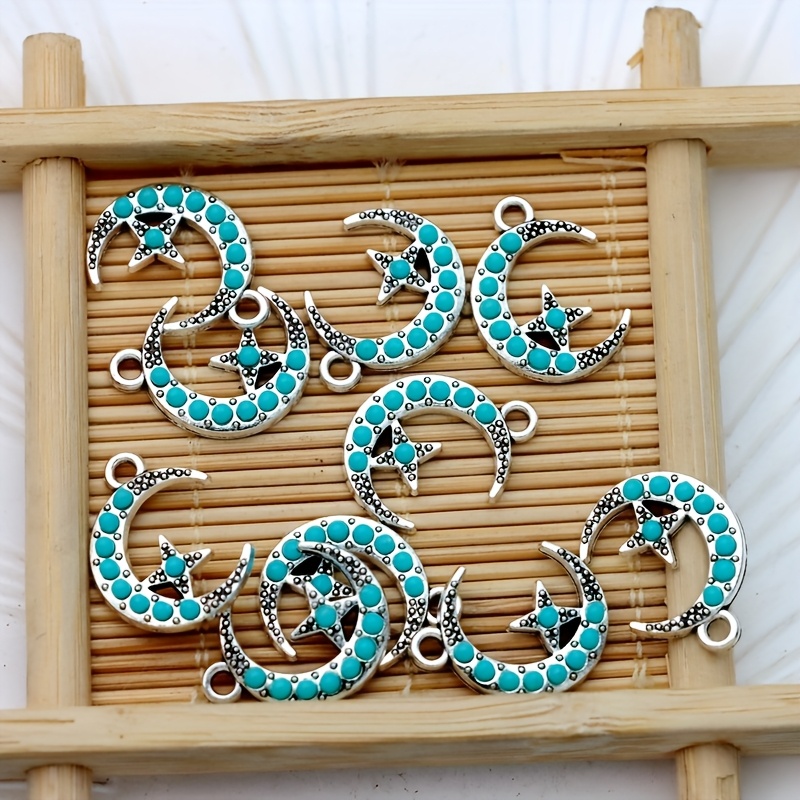 10pcs Antique Silvery Ethnic Style Charms for DIY