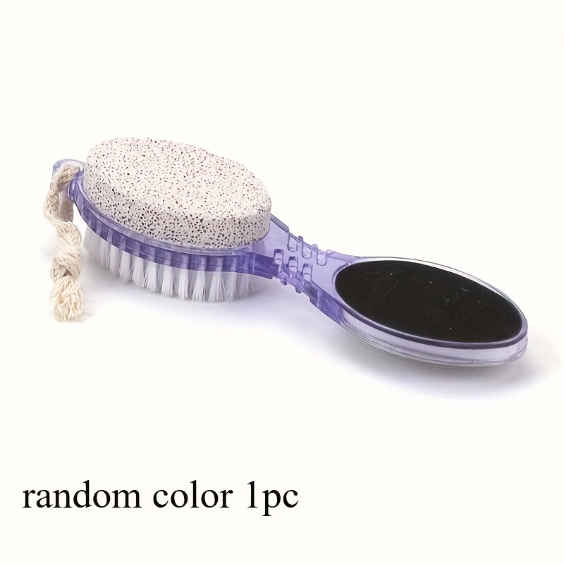 TEMU 1pc Dead Skin Remover Pumice Stone Bath Set With Foot File, Dual-sided Pedicure Tool For Removal, Random Color