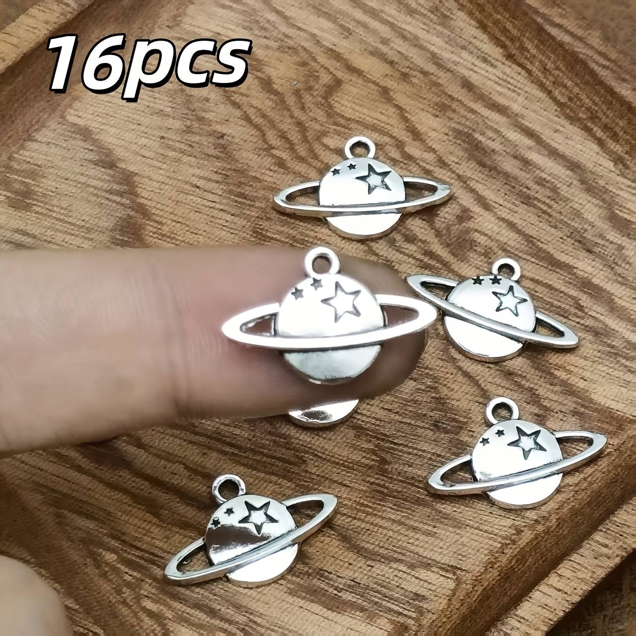 E-shop 16-teiliges Set modischer, exquisiter Stern-Erde-Anhänger aus Zinklegierung, geeignet für die Herstellung von Halsketten, Armbändern,
