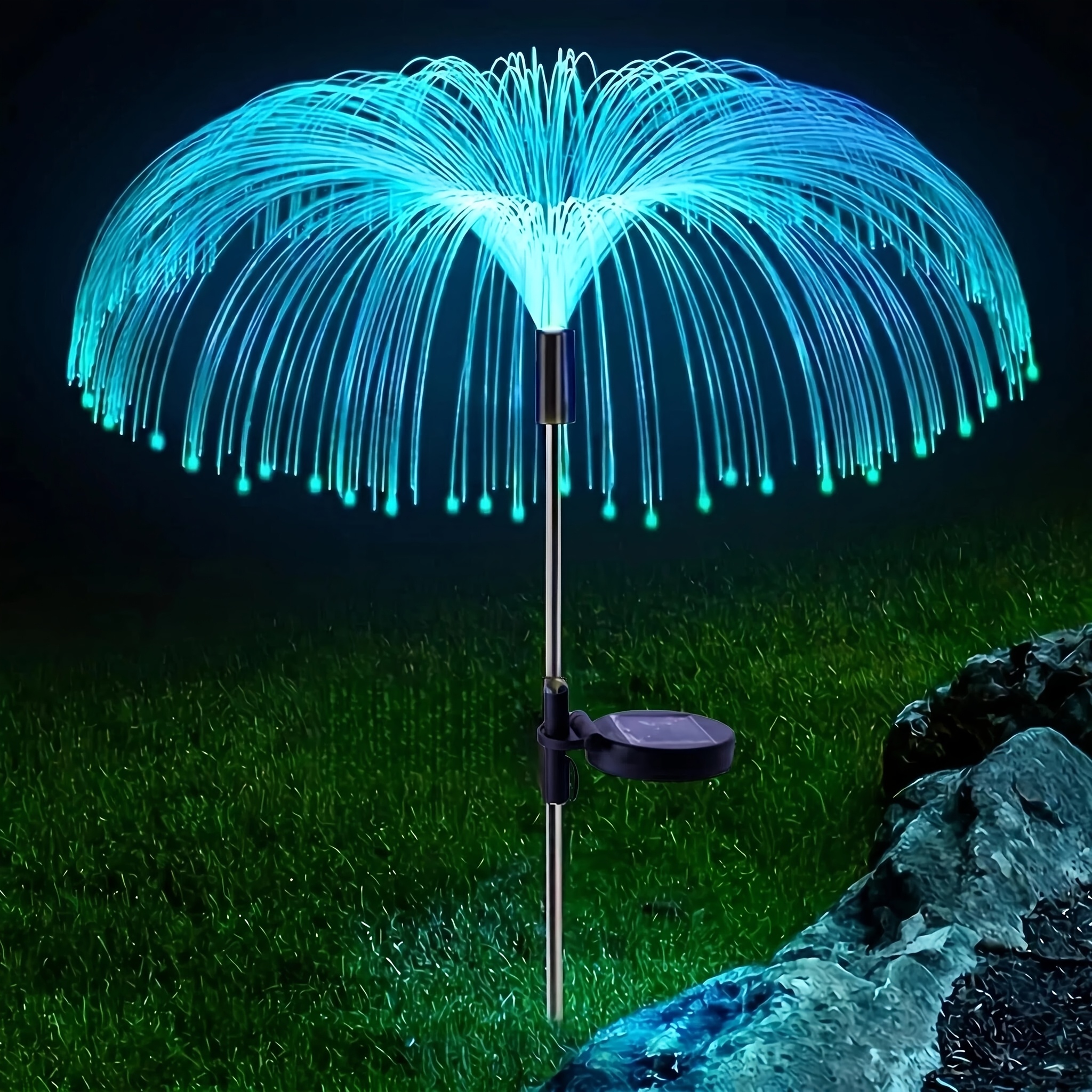Image of 1 Pack 7-color Changing Outdoor Lamp Solar Jellyfish Lights Pathway Lawn Garden Decor Lighting Christmas And Halloween Decor Lights