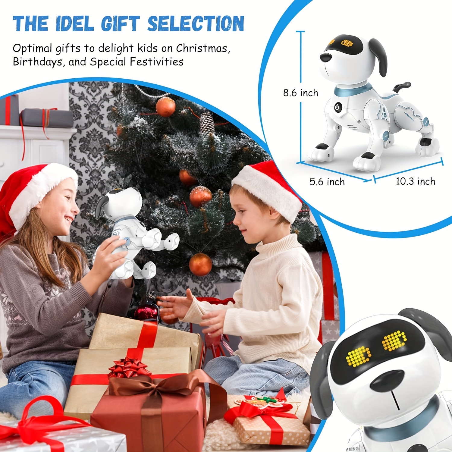Zechuan Robot Dog, Interactive RC Puppy with Button Control, Floor-Mounted, Walk, Bark, Sing, Dance Functions, Educational Smart Toy, with No Battery Included for Kids, Ideal Gift for Christmas and Halloween