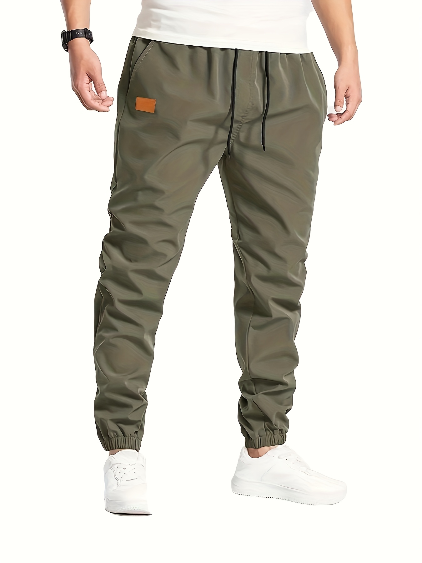 mens heavy duty jogger pants full length zipper closure Temu