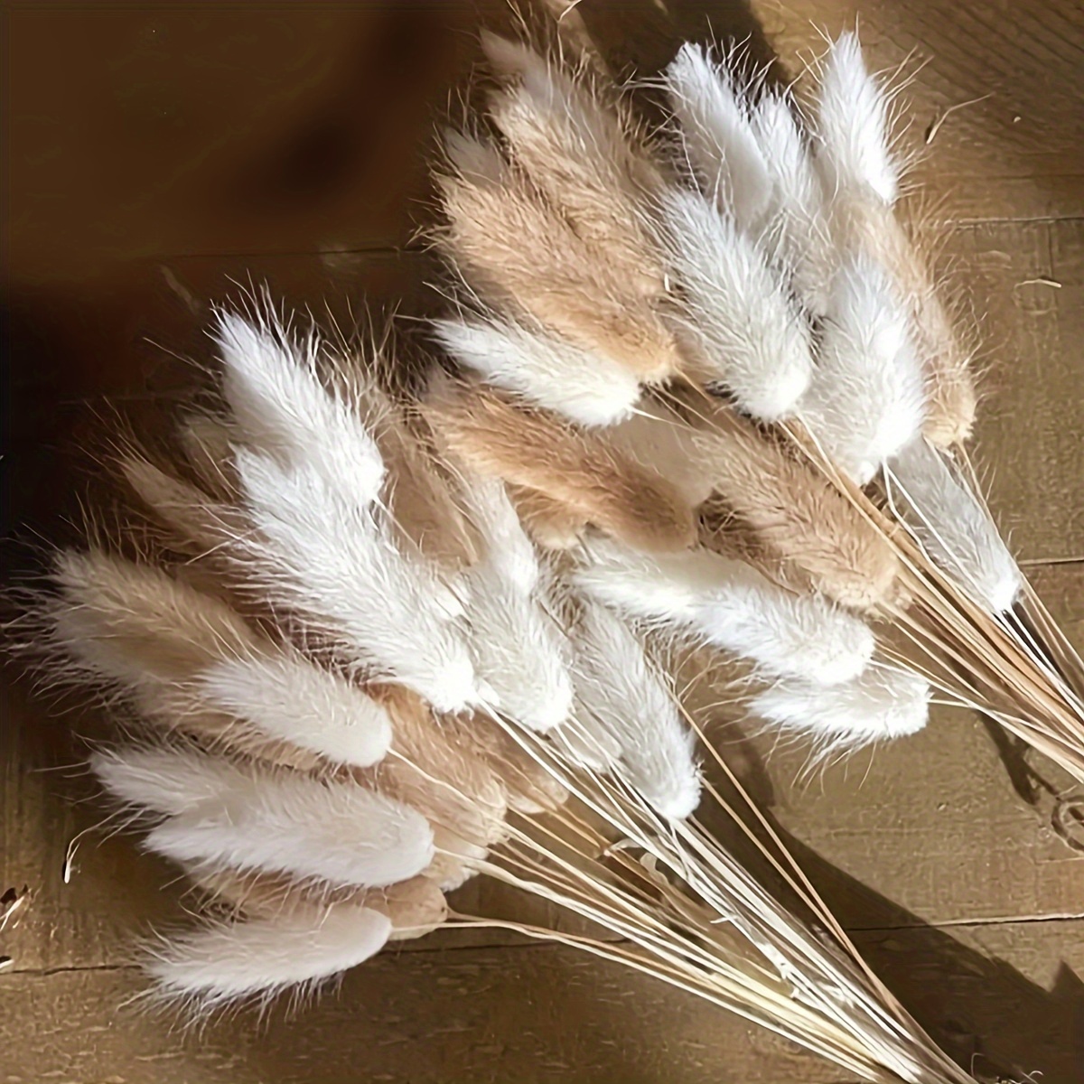 

60-piece Boho Chic Bunny Tail Grass Bouquet - Fluffy Lagurus Ovatus Dried Flowers For Home Decor, Vase Filler, Wedding & Party Accents Instant Coziness - Warm Up Any Space