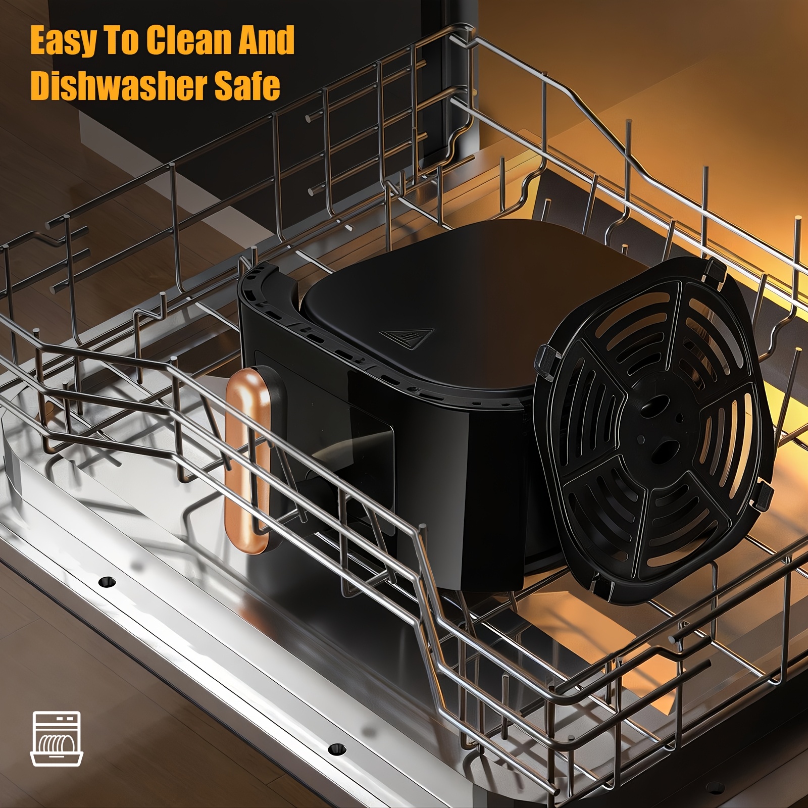 Friteuse à Air 5L, Capacité Familiale Améliorée, Fenêtre Visuelle, Température Réglable, Minuterie de 60 Minutes, 15 Recettes, Panier Carré en Acier Inoxydable, Réchauffage des Restes, Cuisine Facile pour Petit-Déjeuner et Dîner Plus Sains en Quelques Minutes