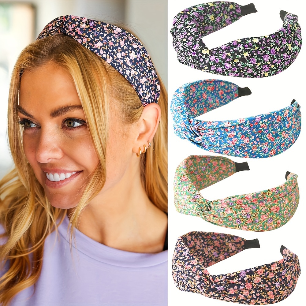 Elegant Floral Knot Headband Wide, Non-Slip Hair Hoop for Women  Casual Party Styles