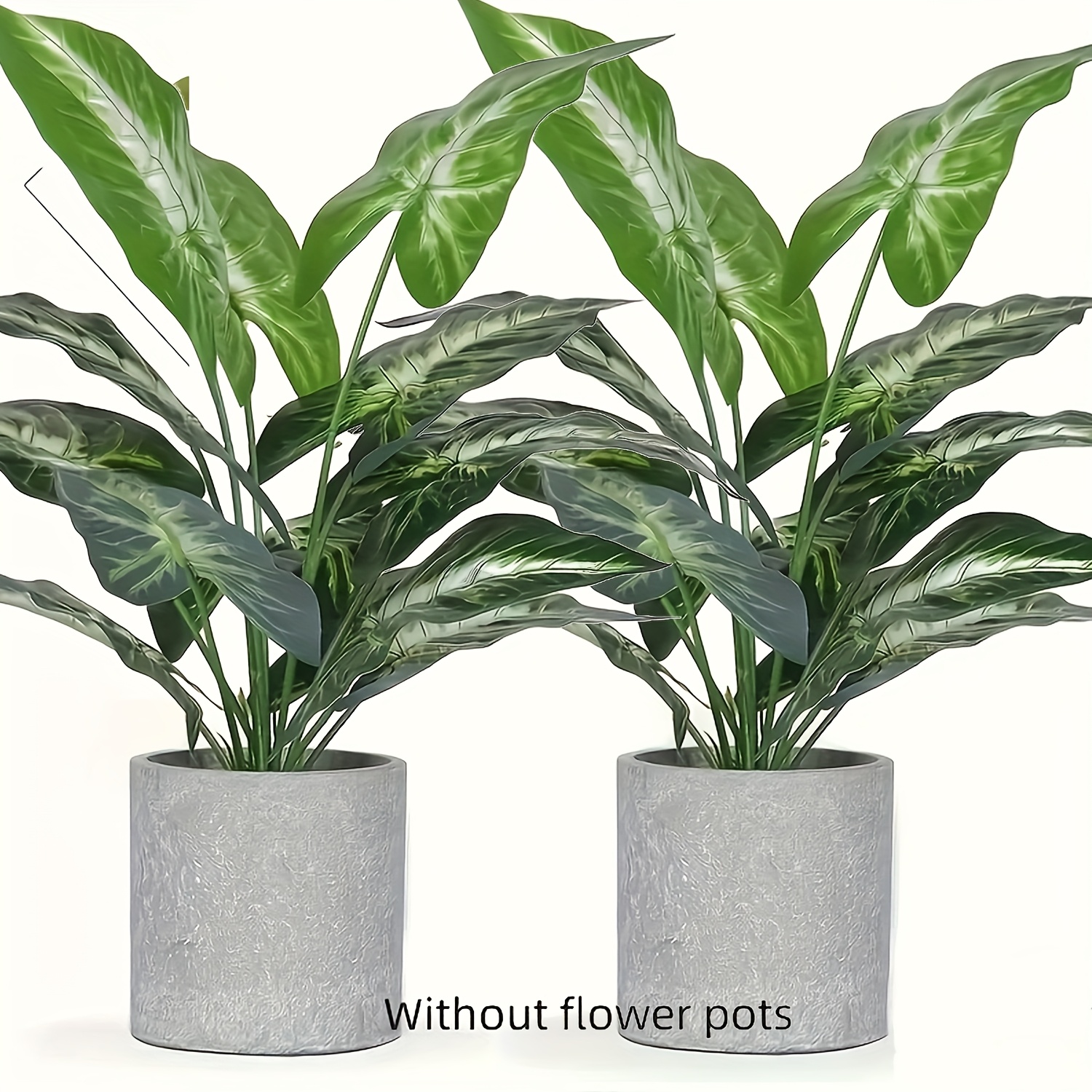 Image of 12 Artificial Potted Plants With Heart-shaped And Turtle Back Leaves - Decorative Green Plant Display For Home, Made Of Plastic, Without Flower Pots.