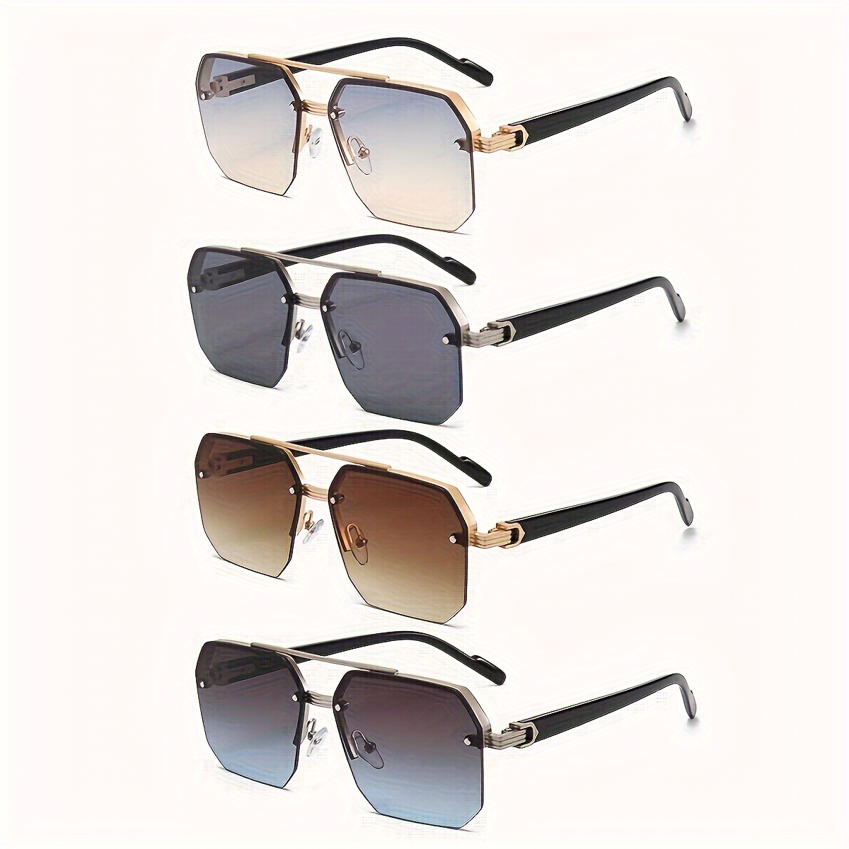 

1pc, Fashion Half-frame Cut Edge Fashionglasses, Unisex Square Frame Fashionglasses, Trendy Eyewear