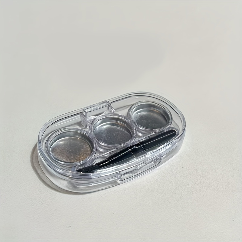 TEMU A Transparent Plastic Makeup Box With 3 Compartment Palettes, Suitable For Storing Lipsticks And Concealers, Featuring Low- Cosmetics Storage,