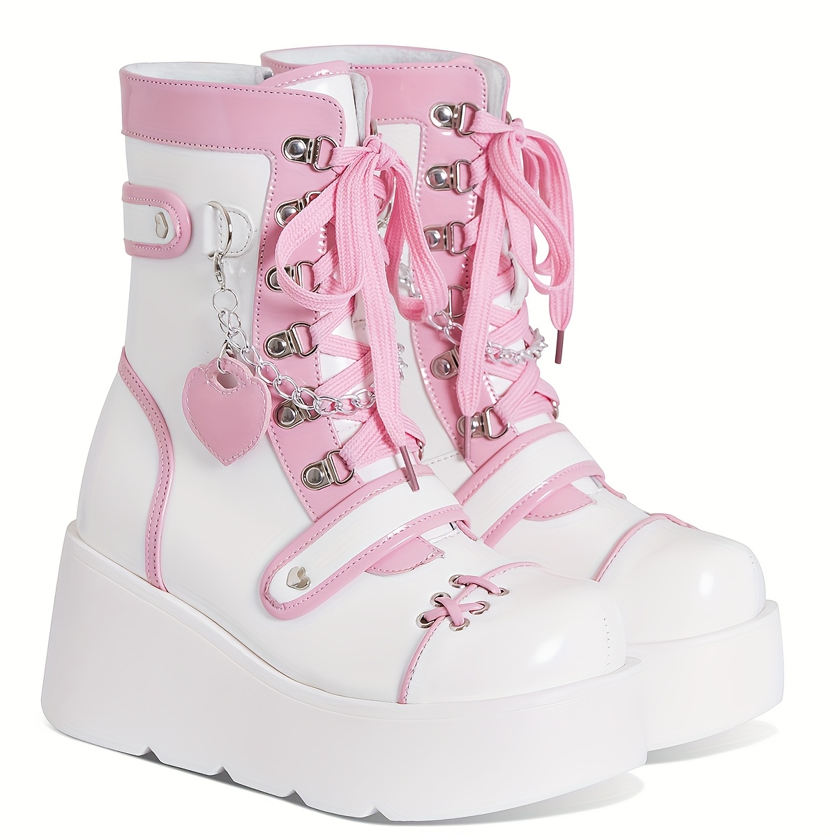 platform ankle boots women goth rave boots kawaii shoes high