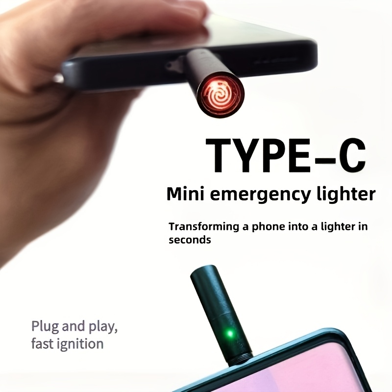 1 usb rechargeable mini lighter type c fast charging 36v power magnesium free aluminum alloy design for outdoor camping emergency survival pocket sized safety tool details 1
