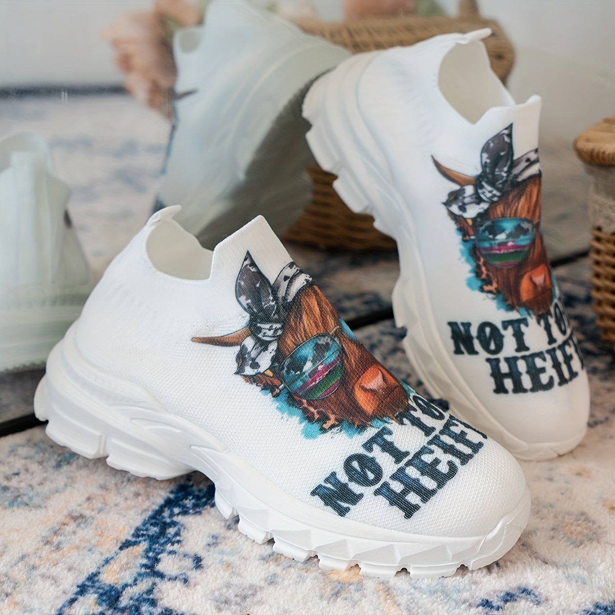 women's cute cartoon print sneakers breathable comfortable Temu Oman