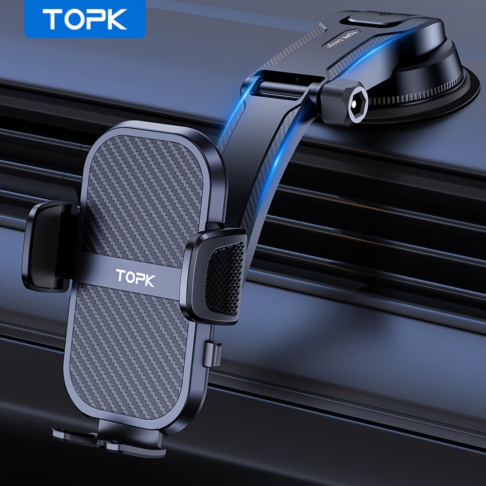 

Topk D46c Phone Holder For Car Dashboard, 2024 Upgraded Adjustable Horizontally And Vertically Cell Phone Mount For Car Dashboard Compatible With All Phones
