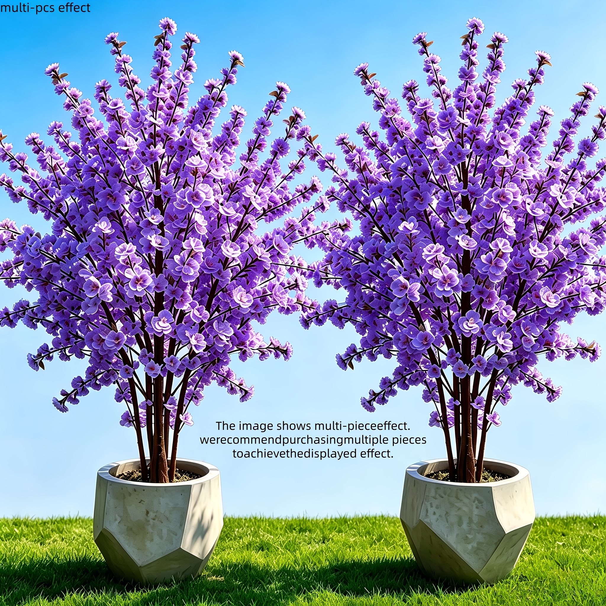 Set of 2 Large 47-inch Artificial     Trees - Outdoor Faux Flowers, Wide and Dense Branches and Leaves, Maintenance-Free, Beautiful Decoration, Suitable for Indoor/Outdoor Decor/Outdoor Arrangements, Courtyard, Garden
