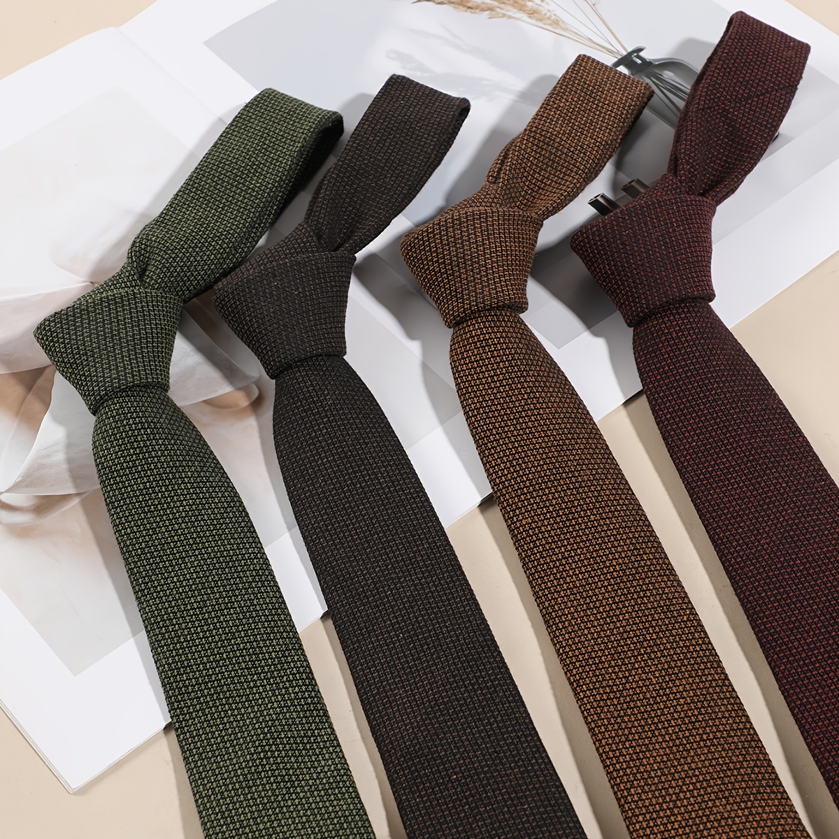 

Men's Handmade Tie - Soft, Casual College Style For Business & Casual Attire, Textured, Option, School