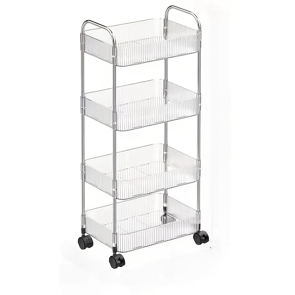 TEMU Carrello portaoggetti multifunzionale mobile, stile in acrilico, ruote a 360簞, universale per cucina, bagno, camera da letto e ufficio