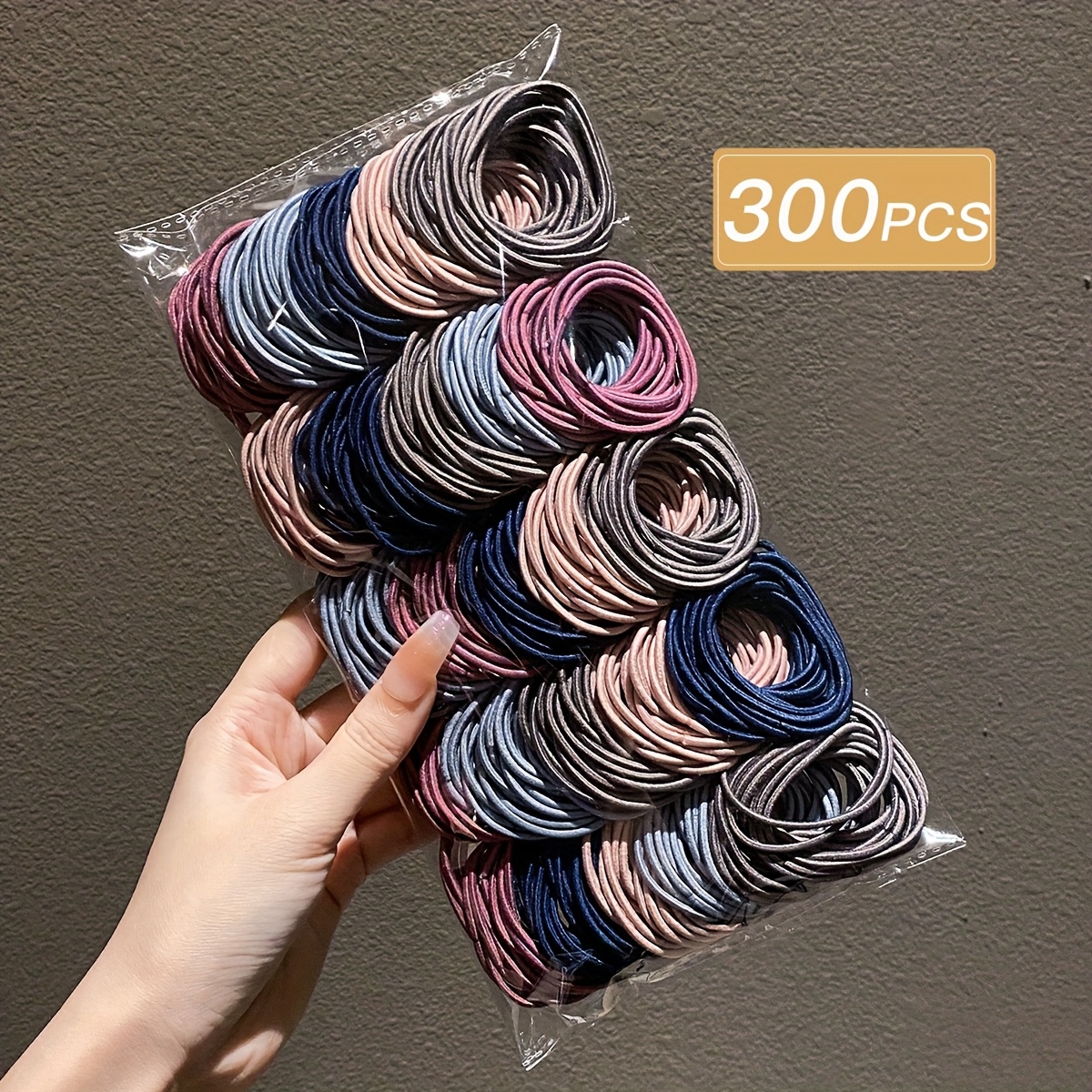 TEMU 300pcs Women's Colorful, Fashionable And Simple High- Hair Ties, Suitable For Daily Use And Gift