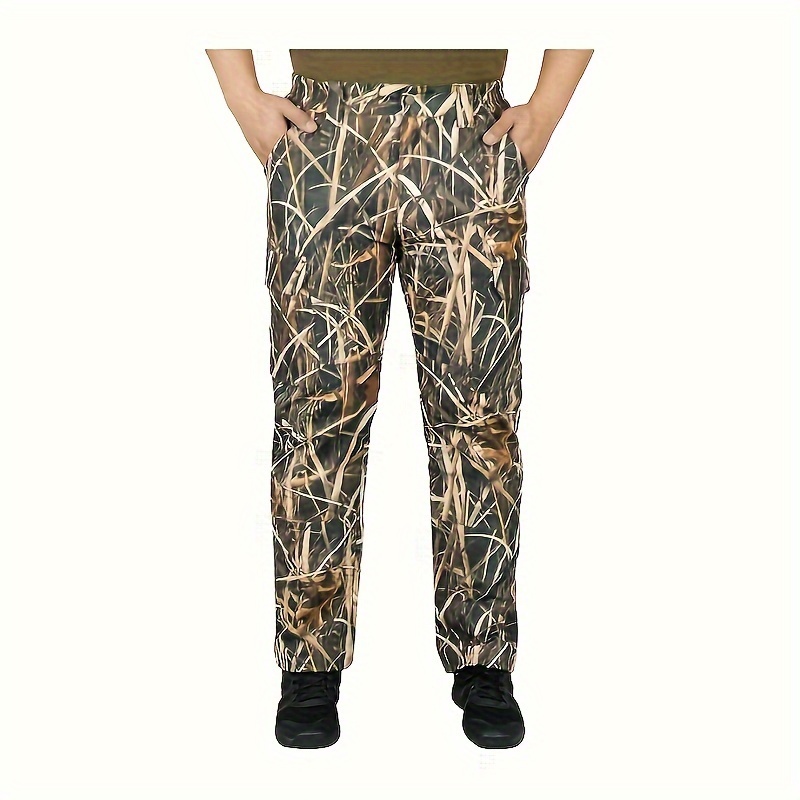 [6 Pockets Water-Resistant Camo Pants] Large Size Camo Hunting Pants For Men Water-Resistant Quiet & Matte Turkey Hunting Camo Pants For Men With 6 Pockets