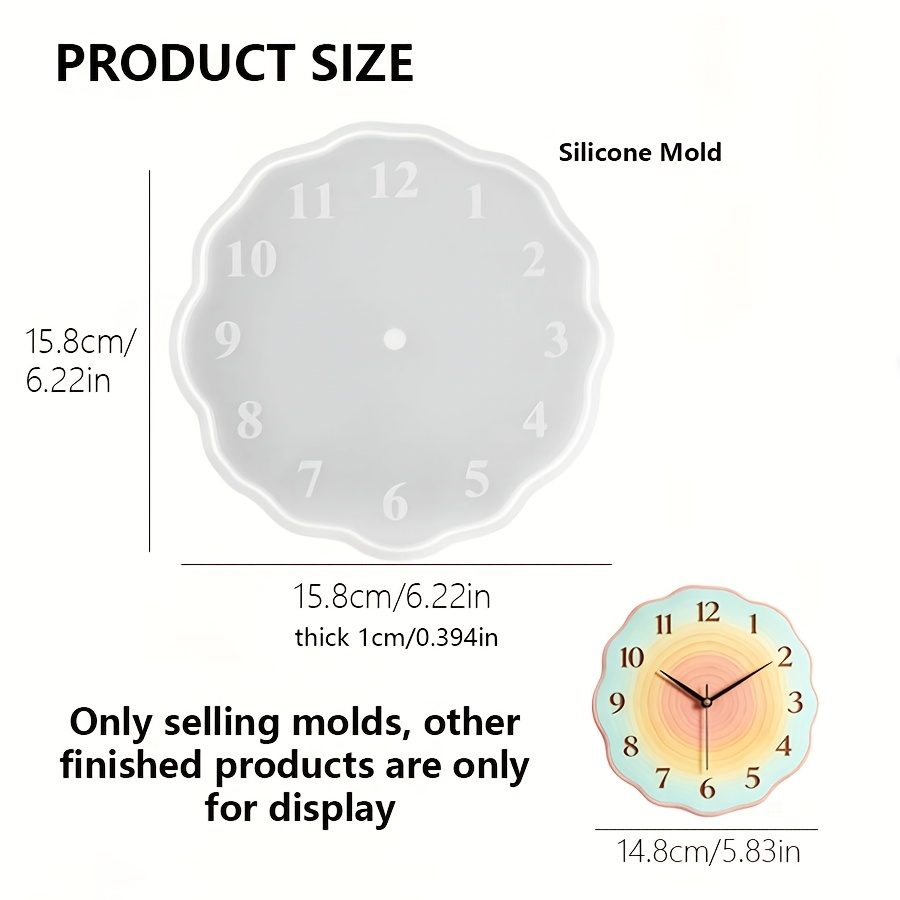 TEMU Stampo in silicone resina, stampo in silicone riutilizzabile con bordo ondulato, stampo irregolare per resina, gesso, argilla e cera, facile