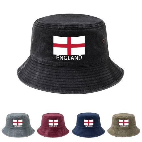 2026 football event printed bucket stylish and versatile unisex fisherman hat with england for outdoor activities like vacations travel and camping