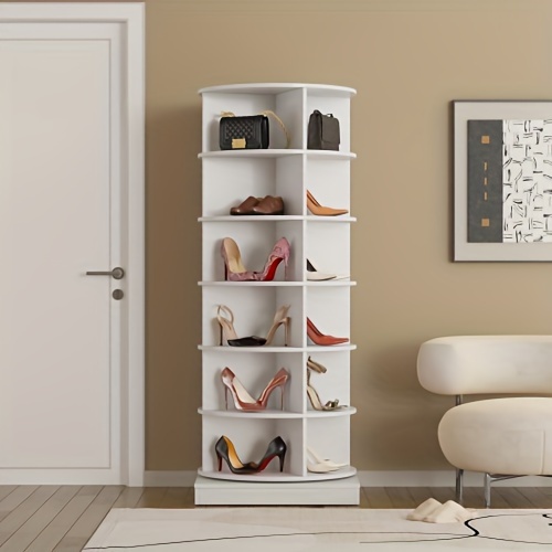 360 rotating shoe cabinet 6 layers shoe shelf   shelf 360 degrees rotating shoe shelf shelf shelf simple home space saving floor shelf details 0