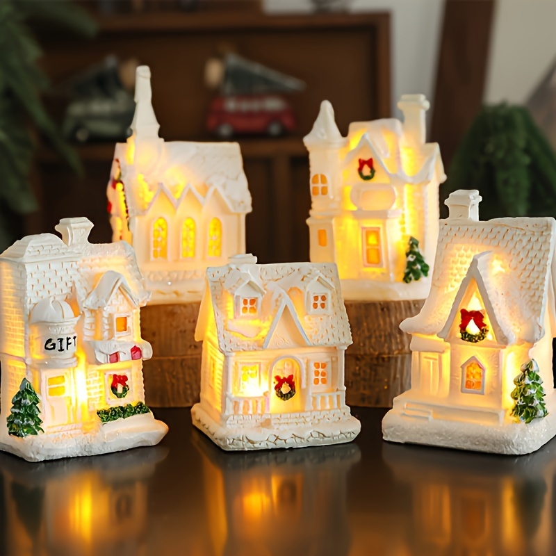 

1pc Resin Ornament With , Miniature Christmas Village Desk Decor, Holiday Gift Idea For Decoration