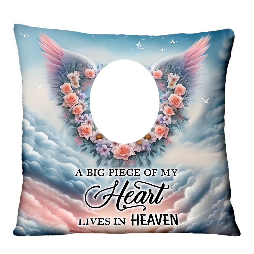 

(custom) 1pc, Custom Personalized Memorial Photo Pillow - Memorial Gift Idea For Family, Memorial Gift, Pillow Two-sided Design, Personalized Custom Pillow 18x18 Inch