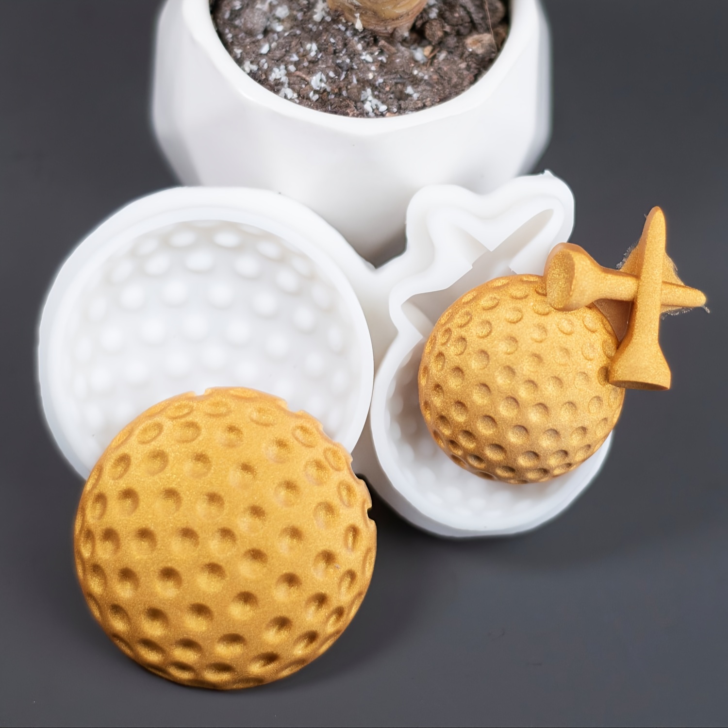 

1pc, Golf Ball Fondant Mold, 3d Silicone Mold, Candy Mold, Chocolate Mold, For Diy Cake Decorating Tool, Baking Tools, Kitchen Accessories