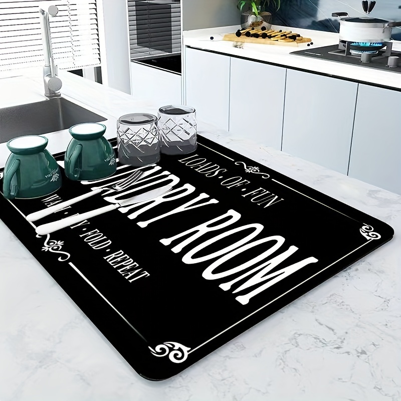 

1pc, Laundry Room Non-slip Mat, Waterproof & Sun Protection Top Cover For Washer/dryer, Home English Letter Print, Dust Cover For Refrigerator & Washing Machine, Versatile Home Decor
