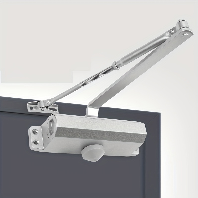 Heavy-Duty Automatic Door Closer with Hydraulic Buffer - Heavy Duty Door Closer, Adjustable Closing Speed & Quiet Closing,  , for Commercial/Residential Doors up to 65kg (145 lbs) - Office, Hotel, Restaurant,   Use - Door Hardware  , Sleek Metallic  , Durable Construction,    