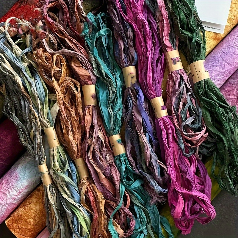 

Hand Dyed Silk Rope With Fresh Flower Bouquet Decoration Straps, Jewelry Pendants, Handmade Diy Materials