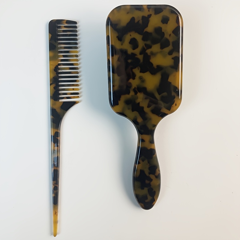 TEMU Peigne Acétique 2pcs Petit Carré Massage Noir avec pour Lissage des Cheveux à Peigne Anti-Statique pour Femmes