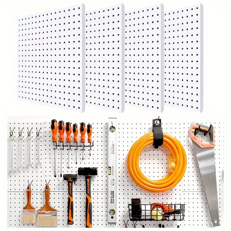 

Panneau à Clous Polyvalent de 16x16 pouces avec Trous de 1 Pouce - pour le Rangement à , au Garage, dans & de Bain - Installation Facile avec des Clous ou de l'Adhésif