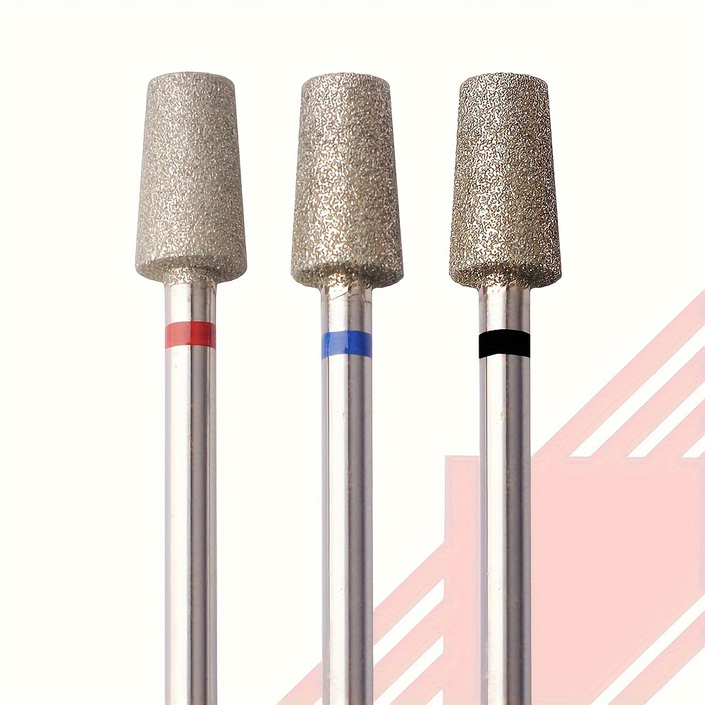 Image of 3pcs Nail Polishing Bits & Cleaning Brush Set - Professional Manicure & Pedicure Tools For Acrylic & Gel Nails, Odorless, With Durable Metal Body & Ergonomic Handle, Nail Tech Supplies