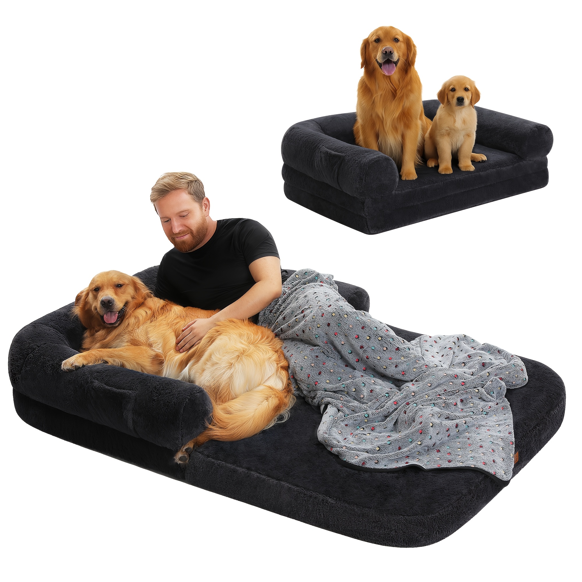 E-shop Road Hundebett für große Hunde, faltbar & in Hundesofa, Hundebett für große Hunde, orthopädisch mit Memory-Schaum & waschbarem Bezug
