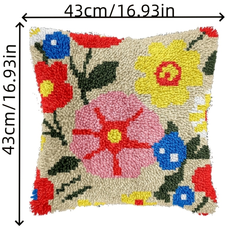Lock Hook Kit Floral Pattern DIY Pillowcase Cover