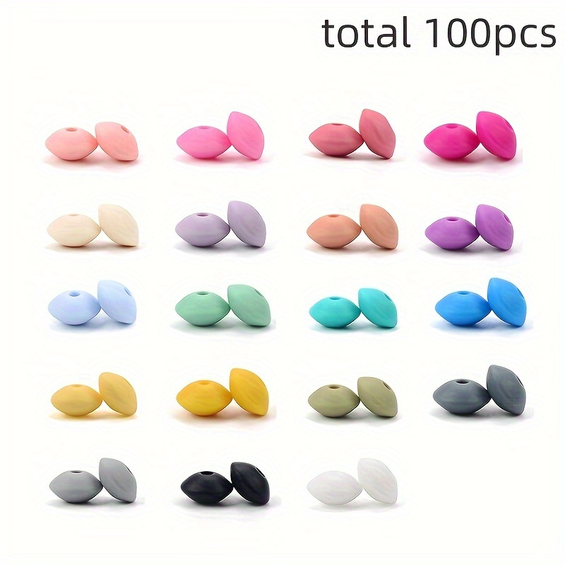 50/100pcs 12mm Silicone Flat Bean Beads - Assorted Colors, Round Spacer Beads For Diy Keychains, Necklaces, Bracelets & Crafts