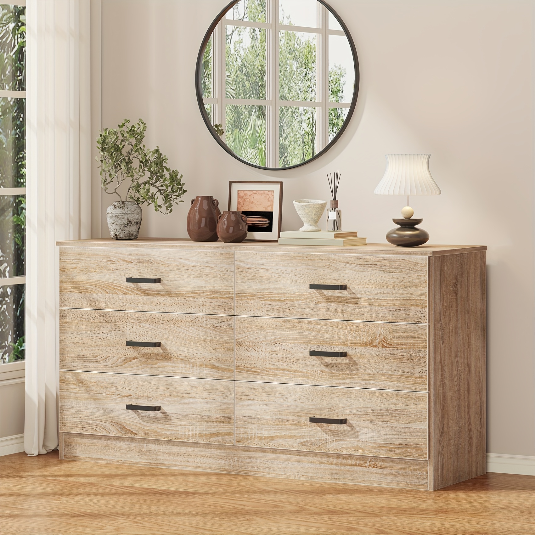 6 drawer dresser suitable bedroom living room kitchen retro - Temu