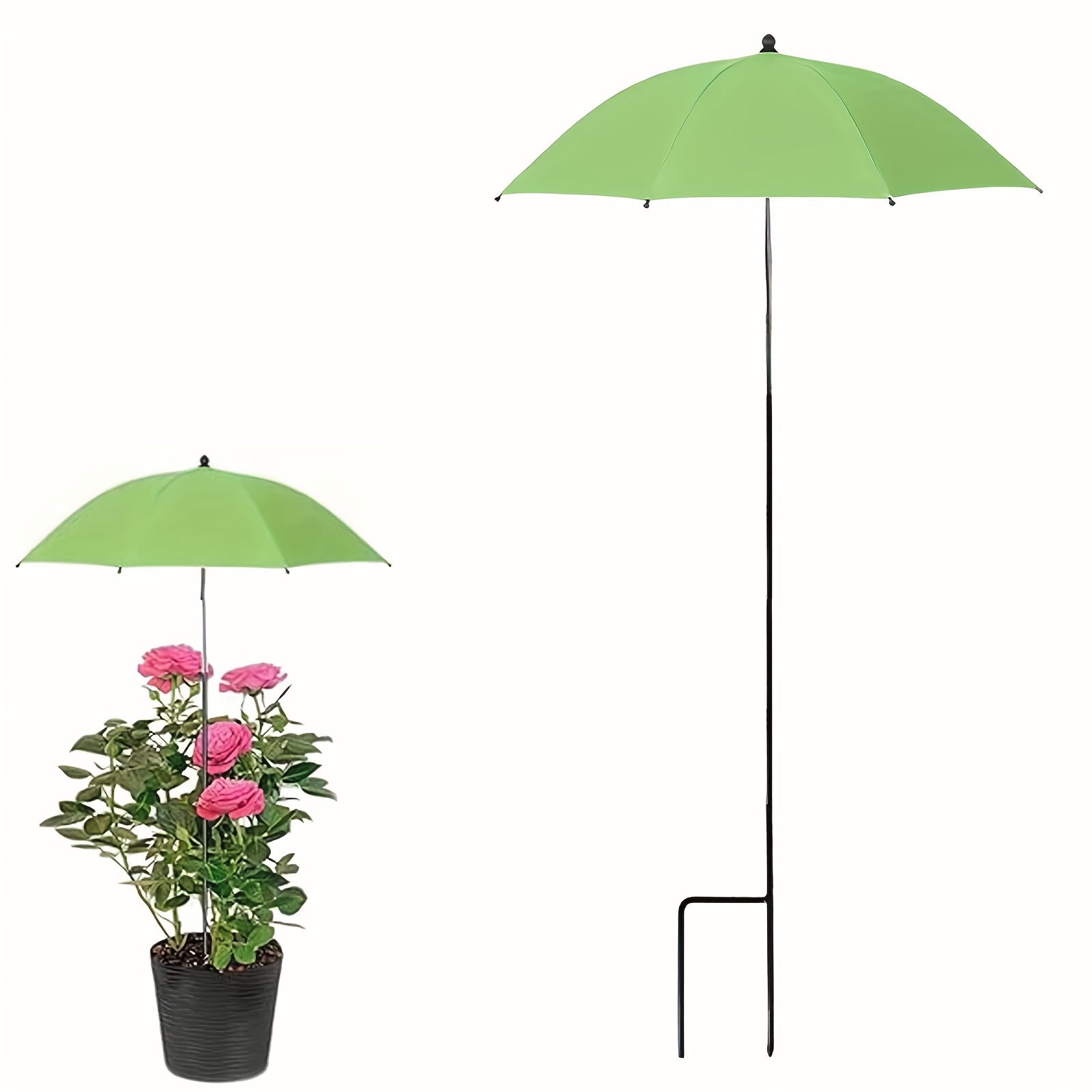 Image of Outdoor Plant Shade Umbrella With 8-rib Canopy & Oxford Fabric - Composite-coated -weather For Potted Plants, Garden Beds, - Heat-resistant Cover Suitable For Gardens, , Carports