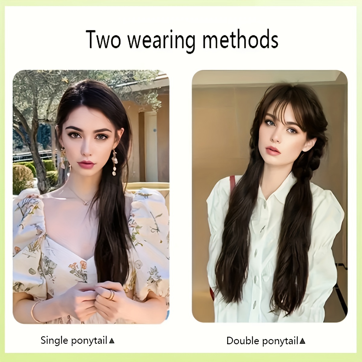 elegant 2 pack womens tie in ponytail extensions versatile synthetic long hair natural looking slightly curly high   loop all ages fit multiple styling options 20 inch hairpiece details 3