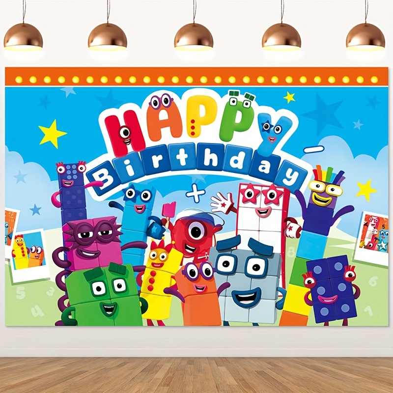 

1pc Digital Building Blocks Birthday Party Decoration Banners, Cartoon Digital Character Birthday Decorations, Perfect For Hanging On The Wall - Add An Exciting Touch To Your Party