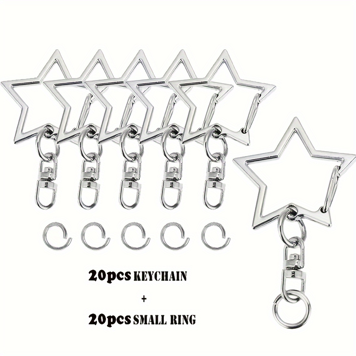 

40pcs -shaped Keychain Set Metal , Rotating Key , For Diy Crafts, Keychain Accessories, , & Christmas Gifts,