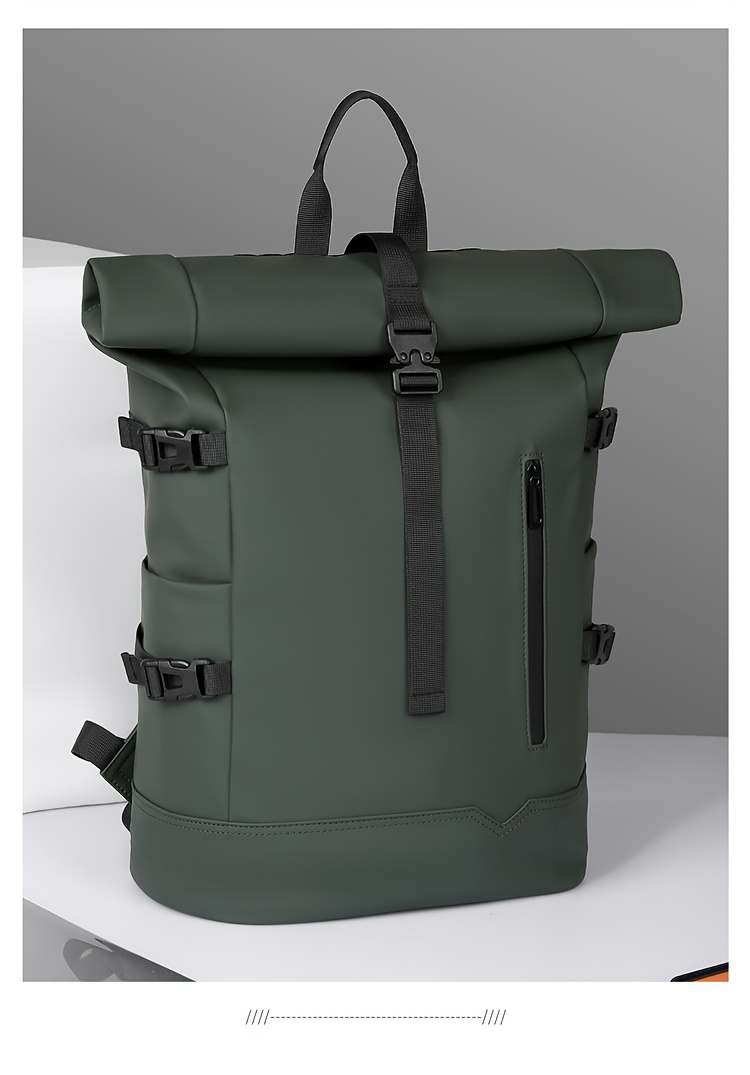 Unisex Outdoor Large Capacity Backpack for Travel And Sports, Roll-Top Laptop Bag, Stylish Casual Backpack for Men