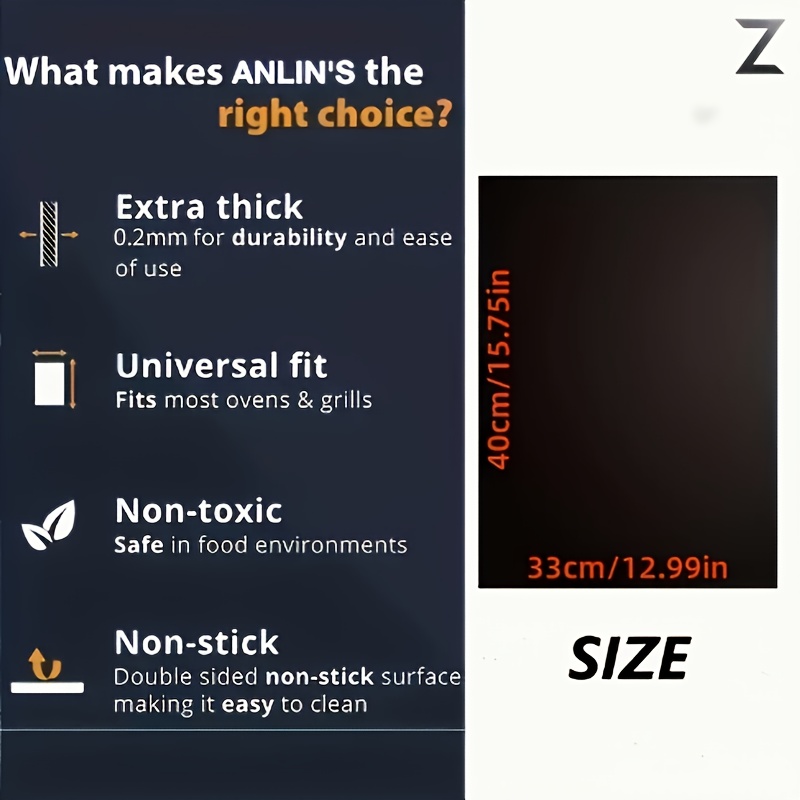 TEMU 1 Piece Of A Reusable Baking Mat For , Measuring 12.9 By 15.7 Inches, Suitable For Electric And Gas Ovens, Toasters, And Grills. Free From Bpa